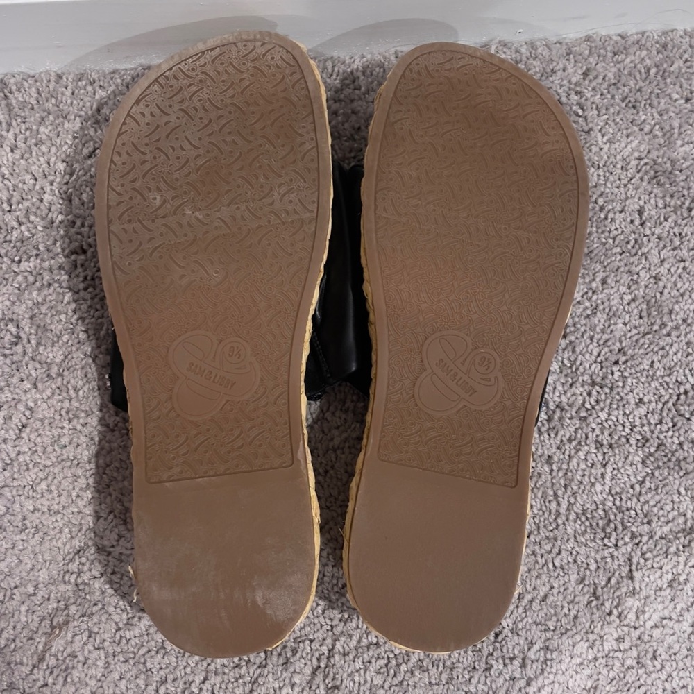 Sam & Libby Ingrid Espadrille Slide Platform Sandal, Black/Tan, Women's 9.5 NEW - Picture 11 of 13